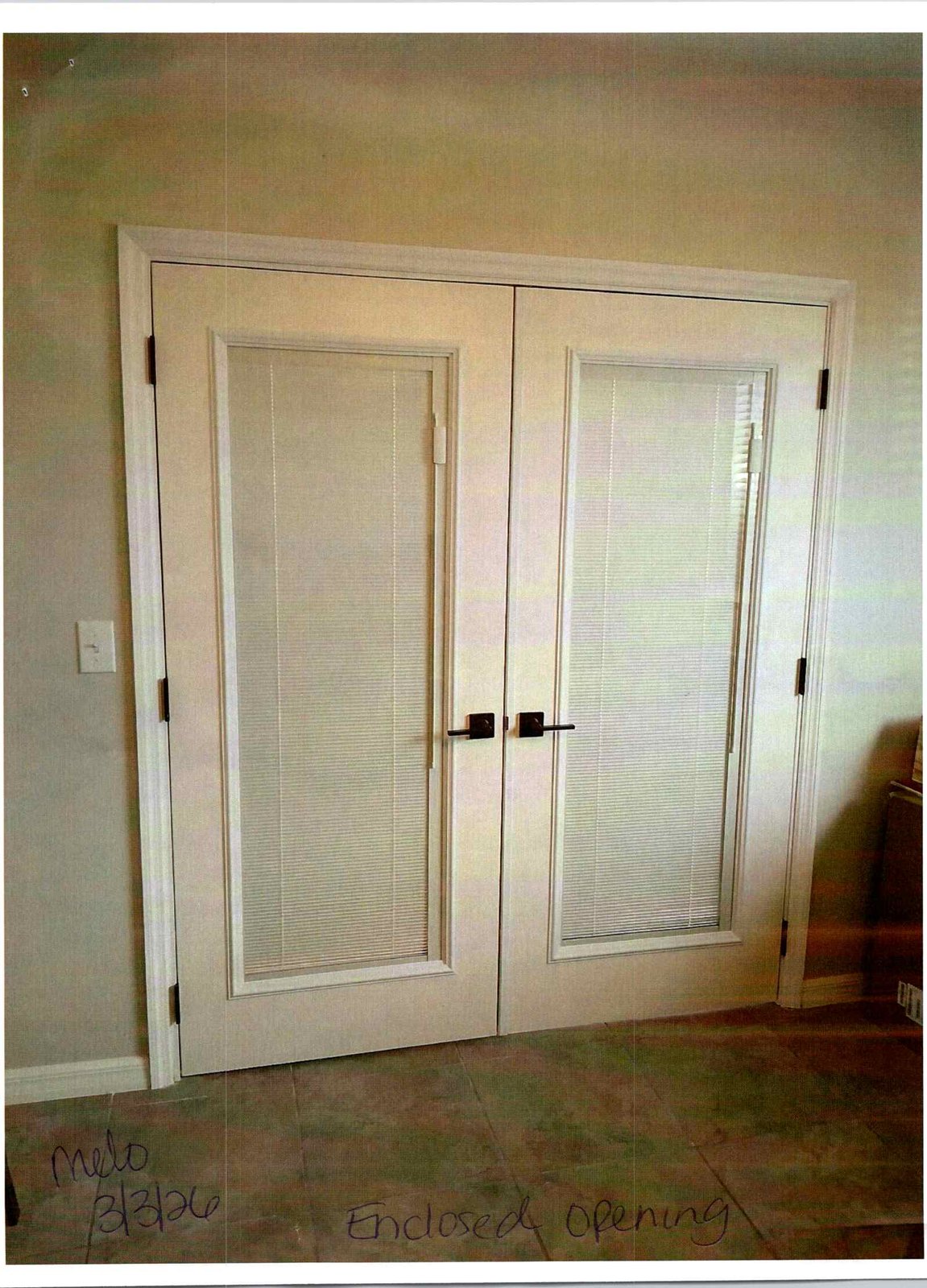 INTERIOR FRENCH DOORS WITH MINI BLINDS — photo 1