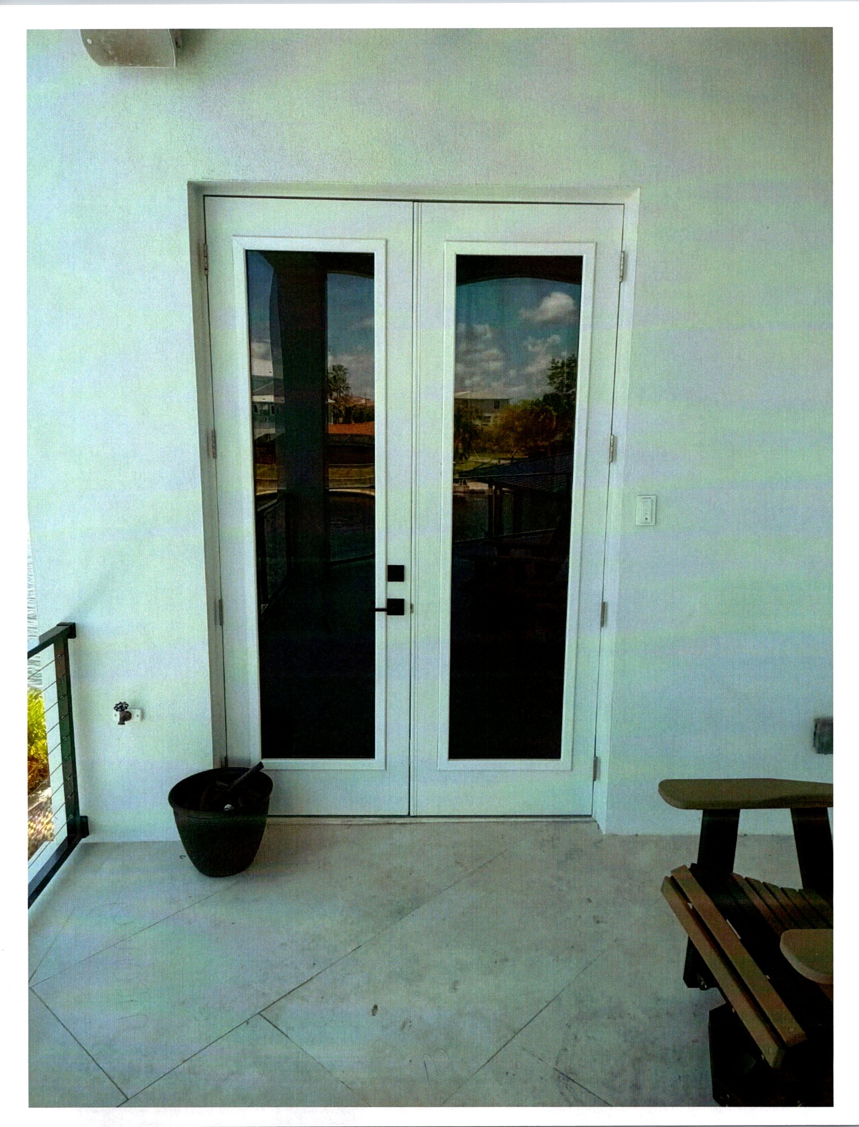 Double Doors with Gray Turtle Glass
