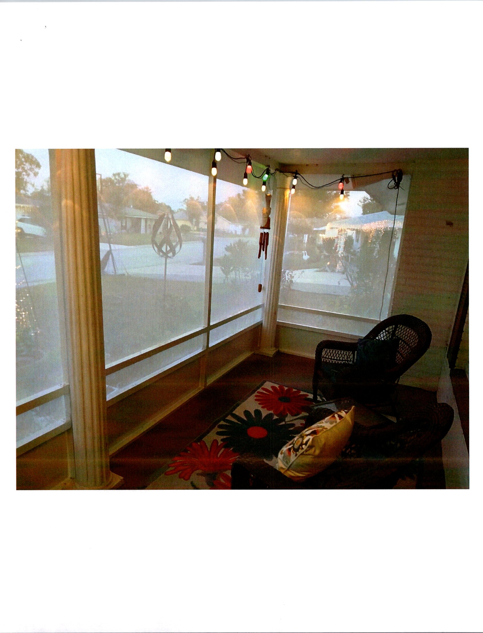 Inside View of Enclosed Lanai with Sunscreen