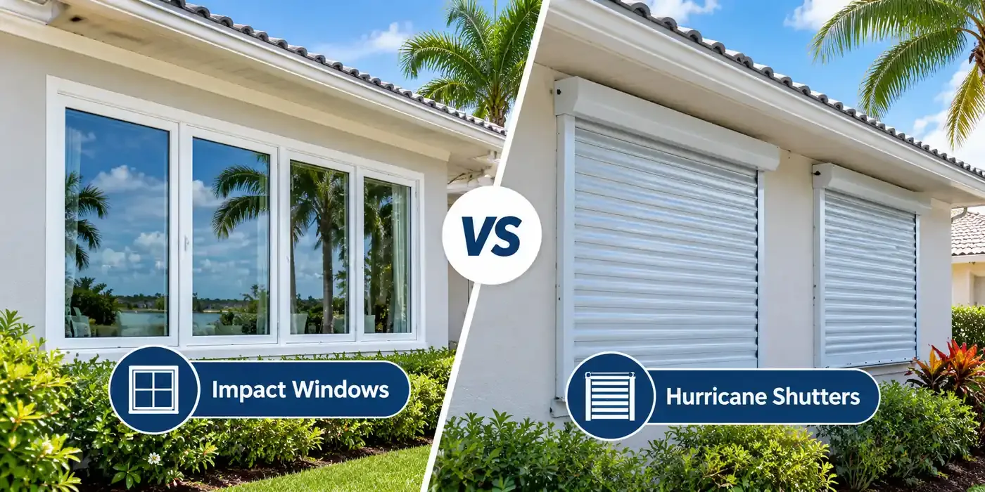 Impact windows vs. hurricane shutters on a Florida home